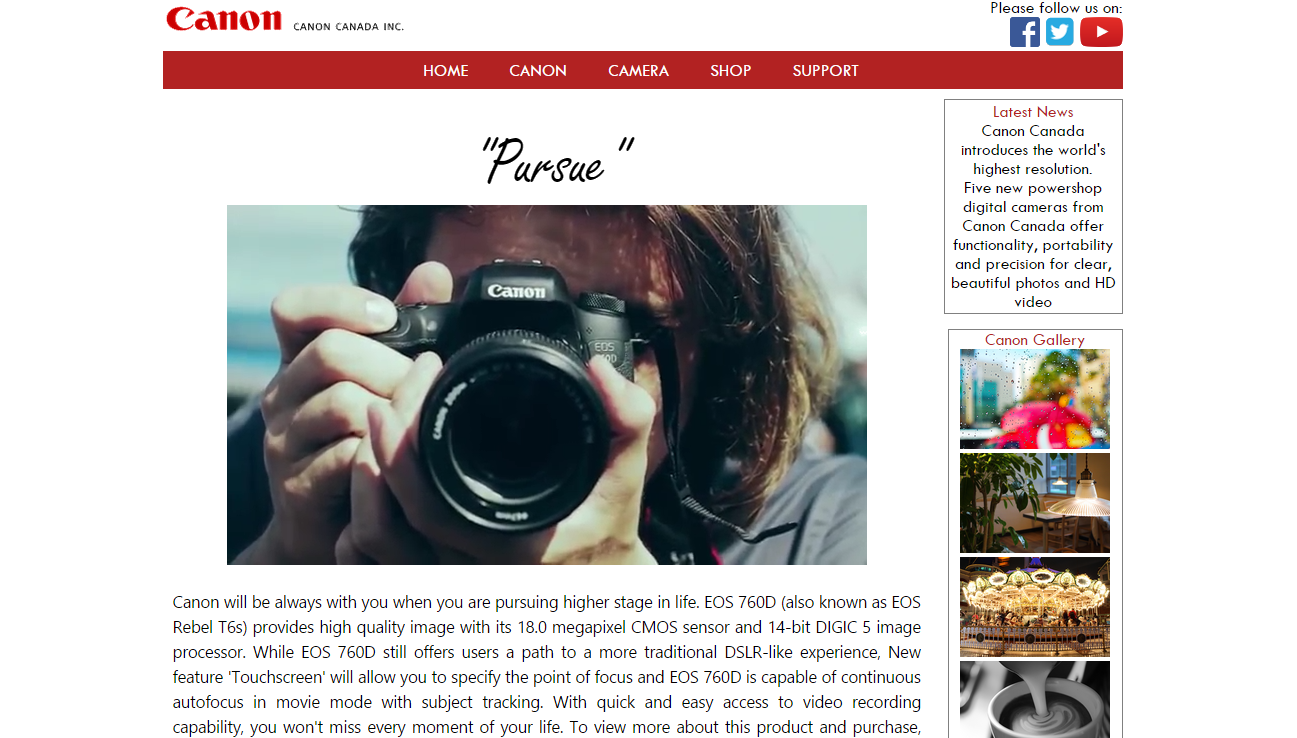 Canon website